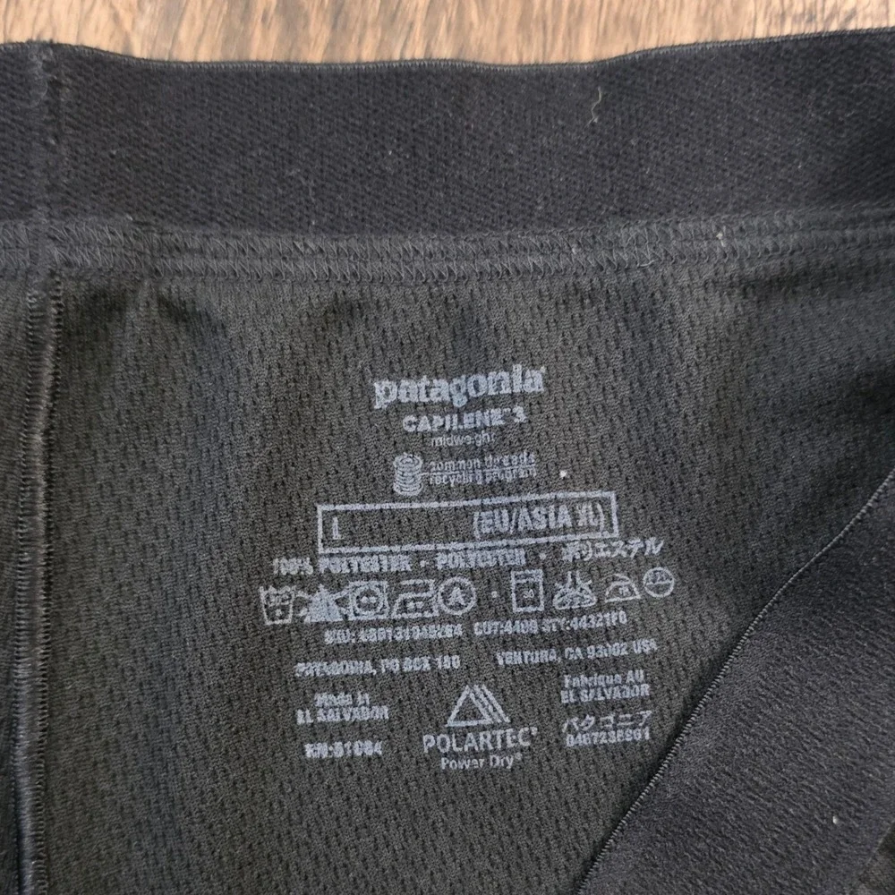 PATAGONIA Capilene 3 Midweight Bottoms Mens L Black Polartec Base Layer Leggings